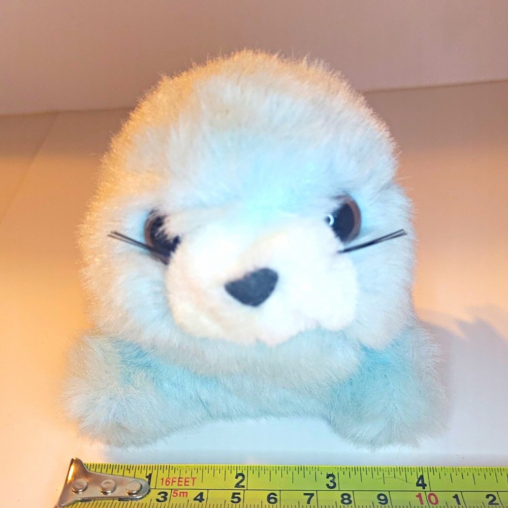 SWIBCO Puffkins Light Blue & White Seal Plush Mini Under 6 in 1994